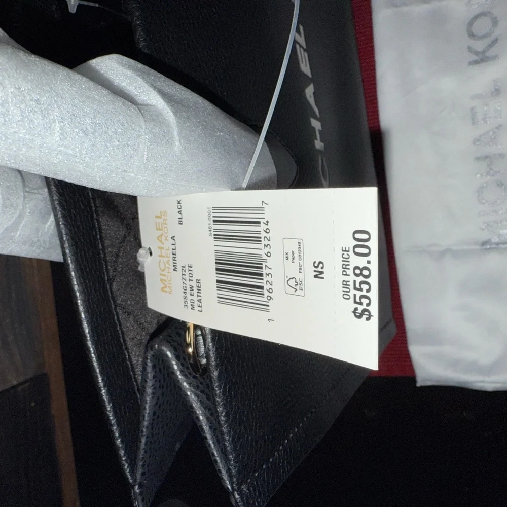 Michael Kors Black Structured Tote with Metallic Logo - Picture 4 of 5